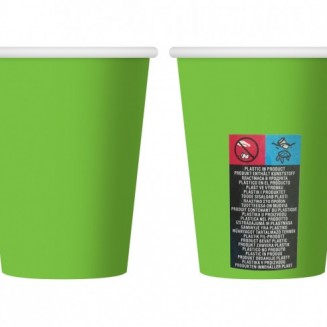 Papierový pohár, zelený, 270ml/6ks