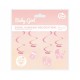 Závesná dekorácia z papiera a fólie B&G Baby Girl, 60 cm, 4 ks Závesná dekorácia z papiera a fólie B&G Baby Girl, 60 cm, 4 ks
