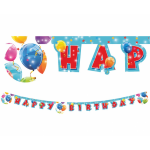 Girlanda Happy Birthday, balóny, 200cm