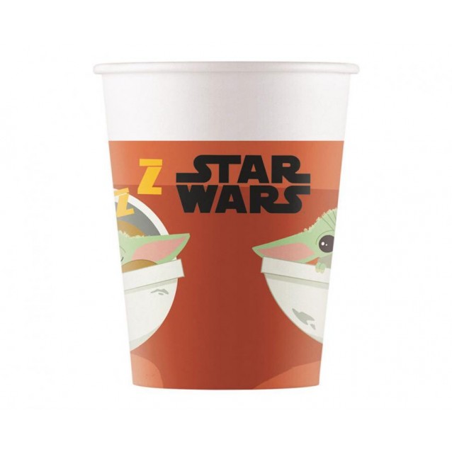 Papierový pohár Baby Yoda, 250ml/8ks