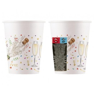 Papierové poháre Sparkling Celebration 200ml, 8 ks