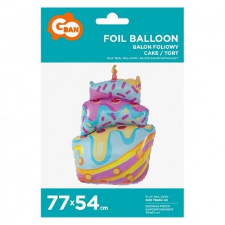 Tortový fóliový balón s polevou, 77 cm