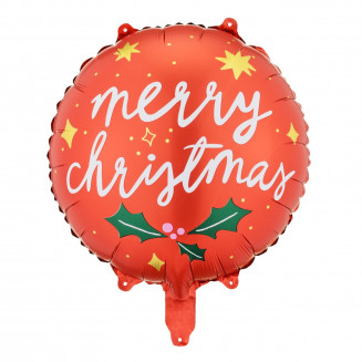 Balón Merry Chrismas, červený, 45cm