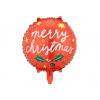 Balón Merry Chrismas, červený, 45cm