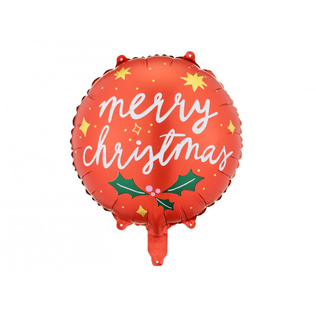 Balón Merry Chrismas, červený, 45cm