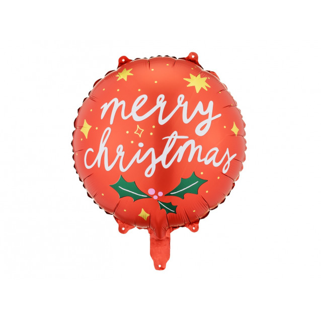 Balón Merry Chrismas, červený, 45cm