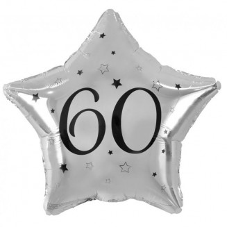 Fóliový balón hviezda strieborná 60, veľ.18