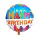 Fóliový balón Happy Birthday (sviečky),veľ18