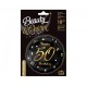 B&C Happy 50 Birthday fóliový balón, čierny, zlatá podtlač, 18"