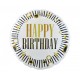 Fóliový balónik Happy Birthday (B&G Party), pruhovaný, veľ18