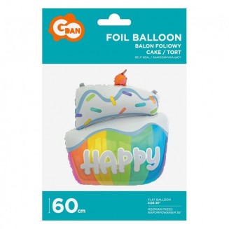 Fóliový balónik HAPPY Cake, 60x50 cm