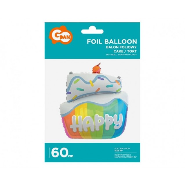 Fóliový balónik HAPPY Cake, 60x50 cm Fóliový balónik HAPPY Cake, 60x50 cm