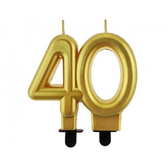 Sviečka 40, zlatá, 7cm