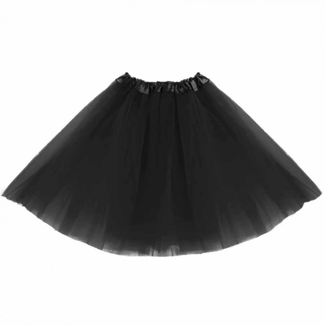 Tylová sukňa, čierna, 40cm