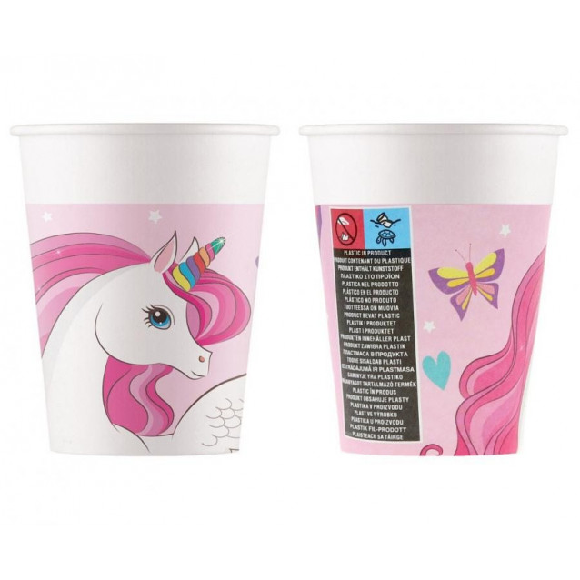 Poháre Unicorn, 200ml/8ks