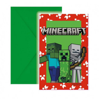 Pozvánky Minecraft, 6ks