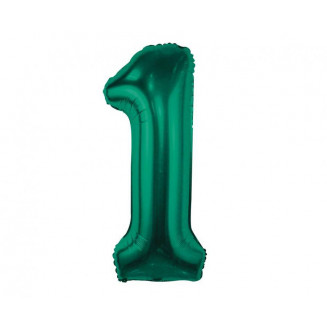 Fóliový balón číslo 1, tmavozelený