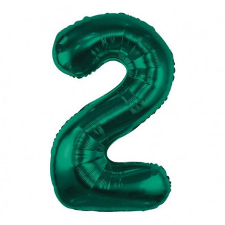 Fóliový balón číslo 2, tmavozelený