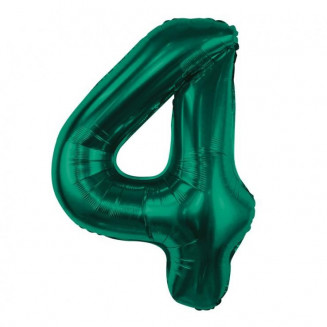 Fóliový balón číslo 4, tmavozelený