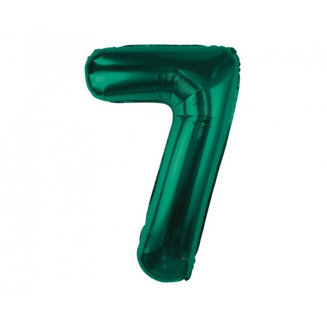 Fóliový balón číslo 7, tmavozelený