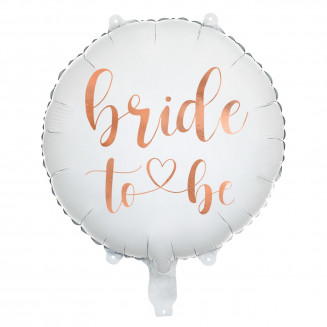 Fóliový balón Bride to be, biely, okrúhly, 45cm
