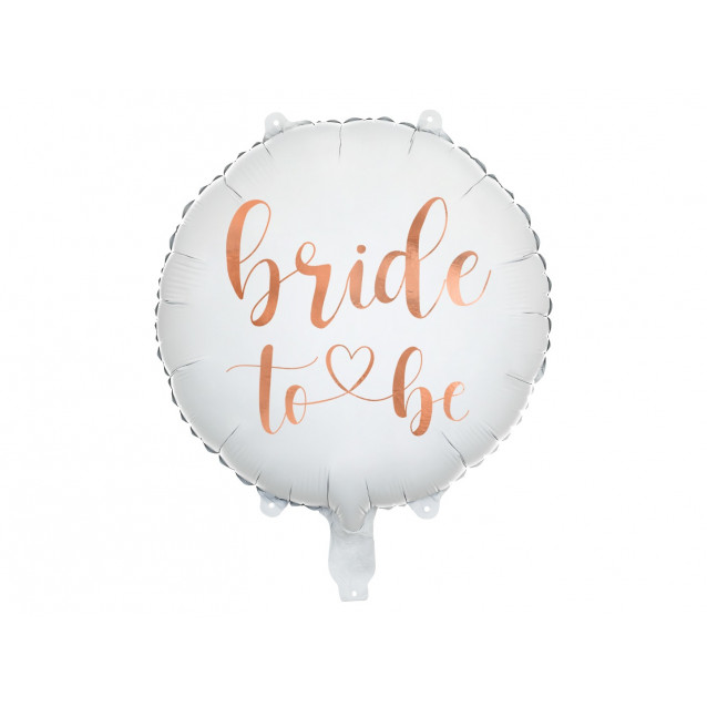 Fóliový balón Bride to be, biely, okrúhly, 45cm