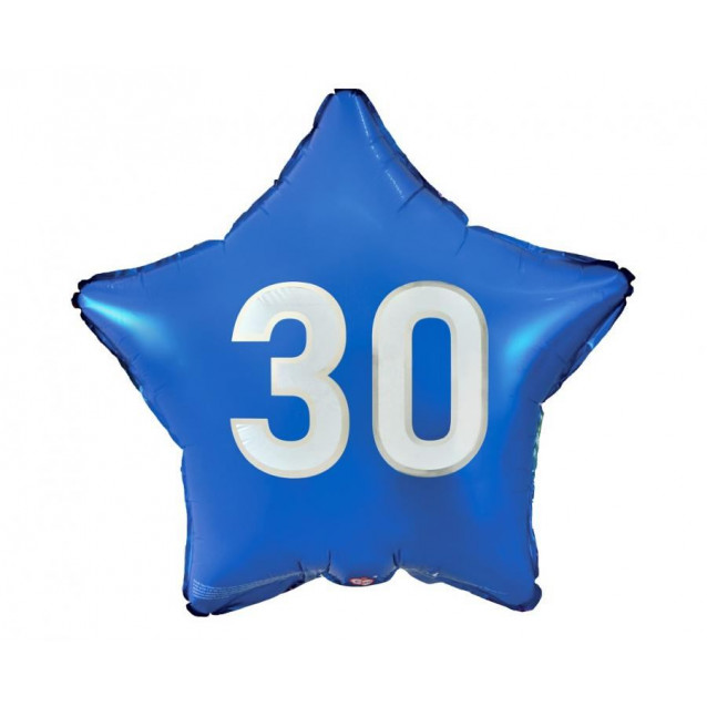 Fóliový balón Hviezda modrá 30, 45cm