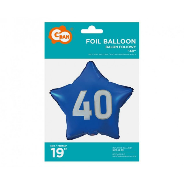 Fóliový balón Hviezda modrá 40, 45cm Fóliový balón Hviezda modrá 40, 45cm