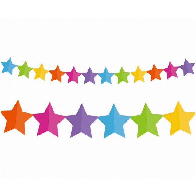 Girlanda farebná hviezdičky, 360cm