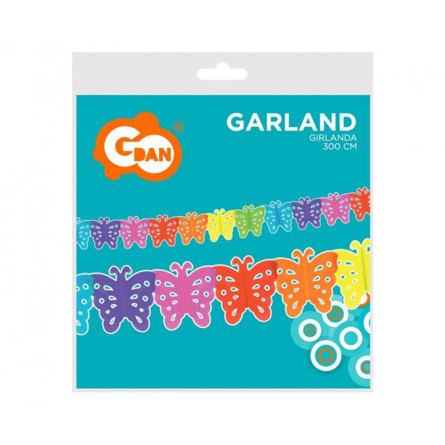 Girlanda farebná motýle, 360cm