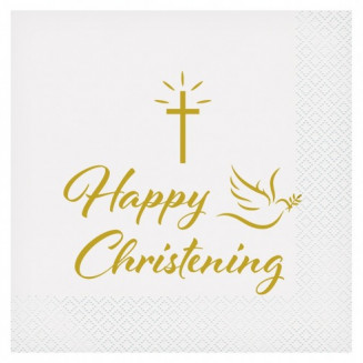 Papierové obrúsky Happy christening, rozmer 33x33 cm, 20 ks.