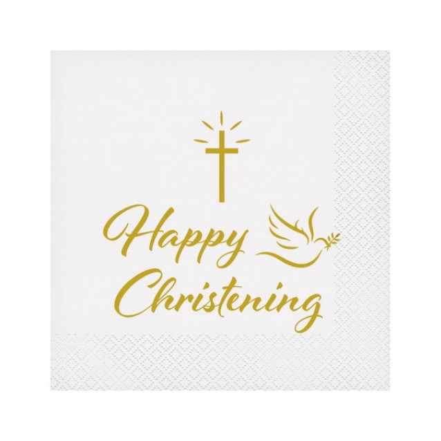Papierové obrúsky Happy christening, rozmer 33x33 cm, 20 ks.