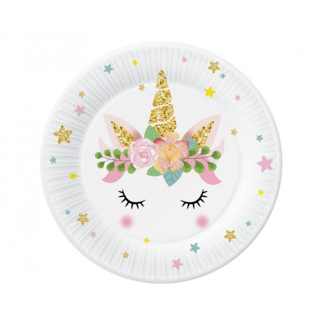 Papierový tanier Unicorn, 23cm/8ks