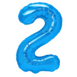 Fóliový balón číslo 2,modrá, veľ.40/100cm