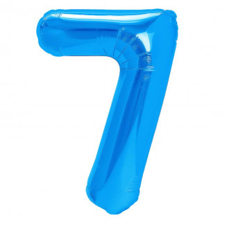 Fóliový balón číslo 7, modrá, 40/100cm