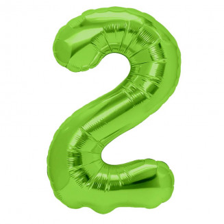 Fóliový balón číslo 2, zelený, 100cm