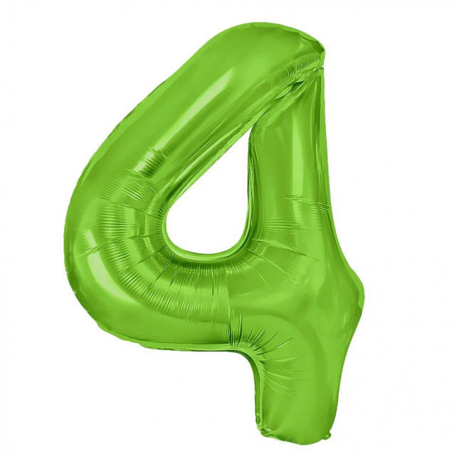 Fóliový balón číslo 4, zelený, 100cm