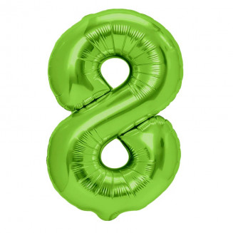 Fóliový balón číslo 8, zelený, 100cm