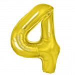 Fóliový balón číslo 4, zlatá, veľ. 40/100cm