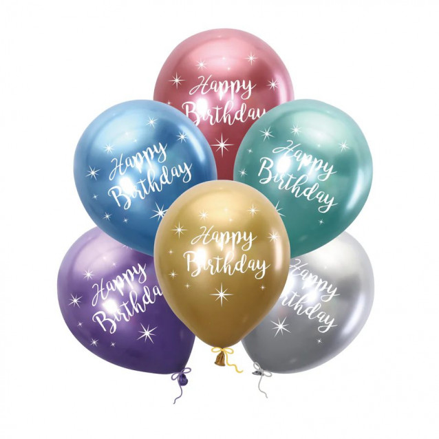 Latexový balón lesklý, HB, veľ.12/6ks