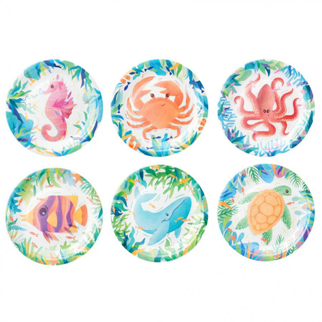 Papierové taniere Ocean, 18cm/6ks