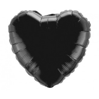 Fóliový balón Srdce čierne, veľ.18/45cm