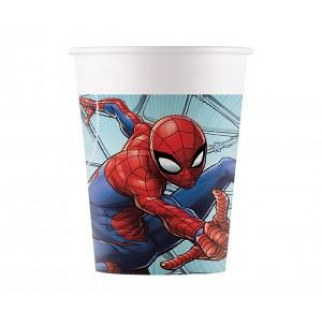 Papierové poháre Spiderman, 200 ml, 8 ks