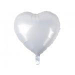 Fóliový balón Srdce, biela, veľ.18/45cm
