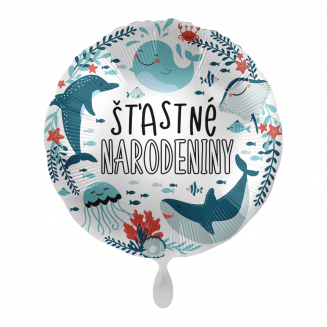 Balón Šťastné Narodeniny, morský svet