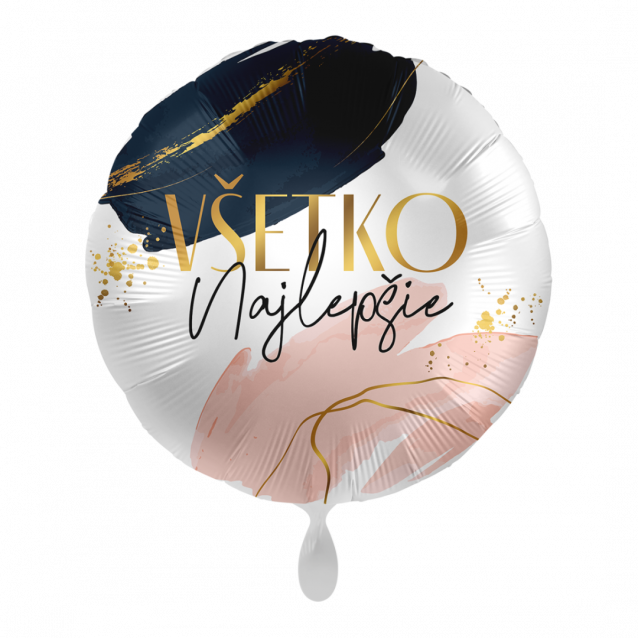 Balón Všetko najlepšie, ružovočierny