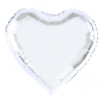 Fóliový balón srdce strieborné, 45cm