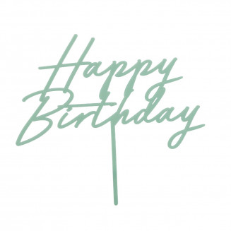 Zápich Happy Birthday, zelenkavý