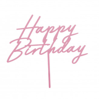 Zápich Happy Birthday, ružový