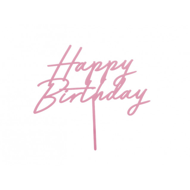 Zápich Happy Birthday, ružový